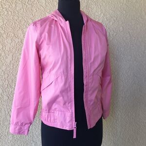 Columbia Pink Windbreaker Hoodie Girls Size 10/12‎ Lightweight Zip Jacket